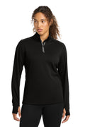 Sport-Tek Women's   Sport-Wick   Textured 1/4-Zip Pullover