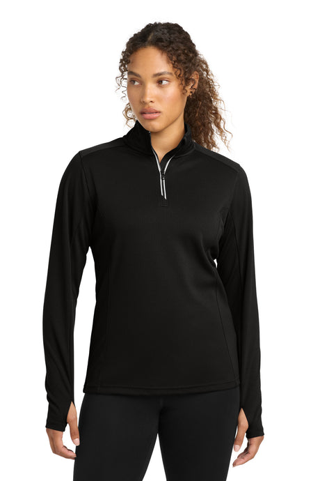 Sport-Tek Women's   Sport-Wick   Textured 1/4-Zip Pullover