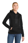 Sport-Tek Women's   Sport-Wick   Fleece Colorblock Hooded Pullover