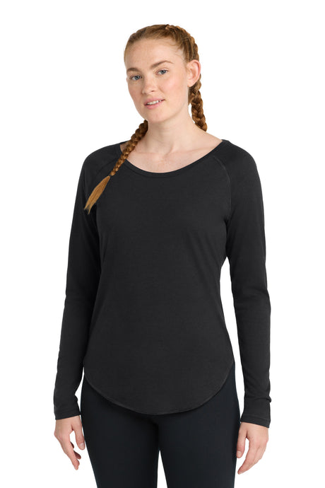 Sport-Tek Women's    PosiCharge    Long Sleeve Tri-Blend Wicking Scoop Neck Raglan Tee LST400LS