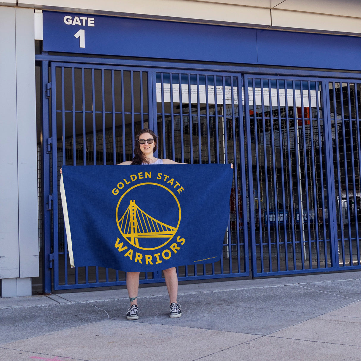 Rico Industries NBA  Golden State Warriors Blue 3' x 5' Banner Flag-4