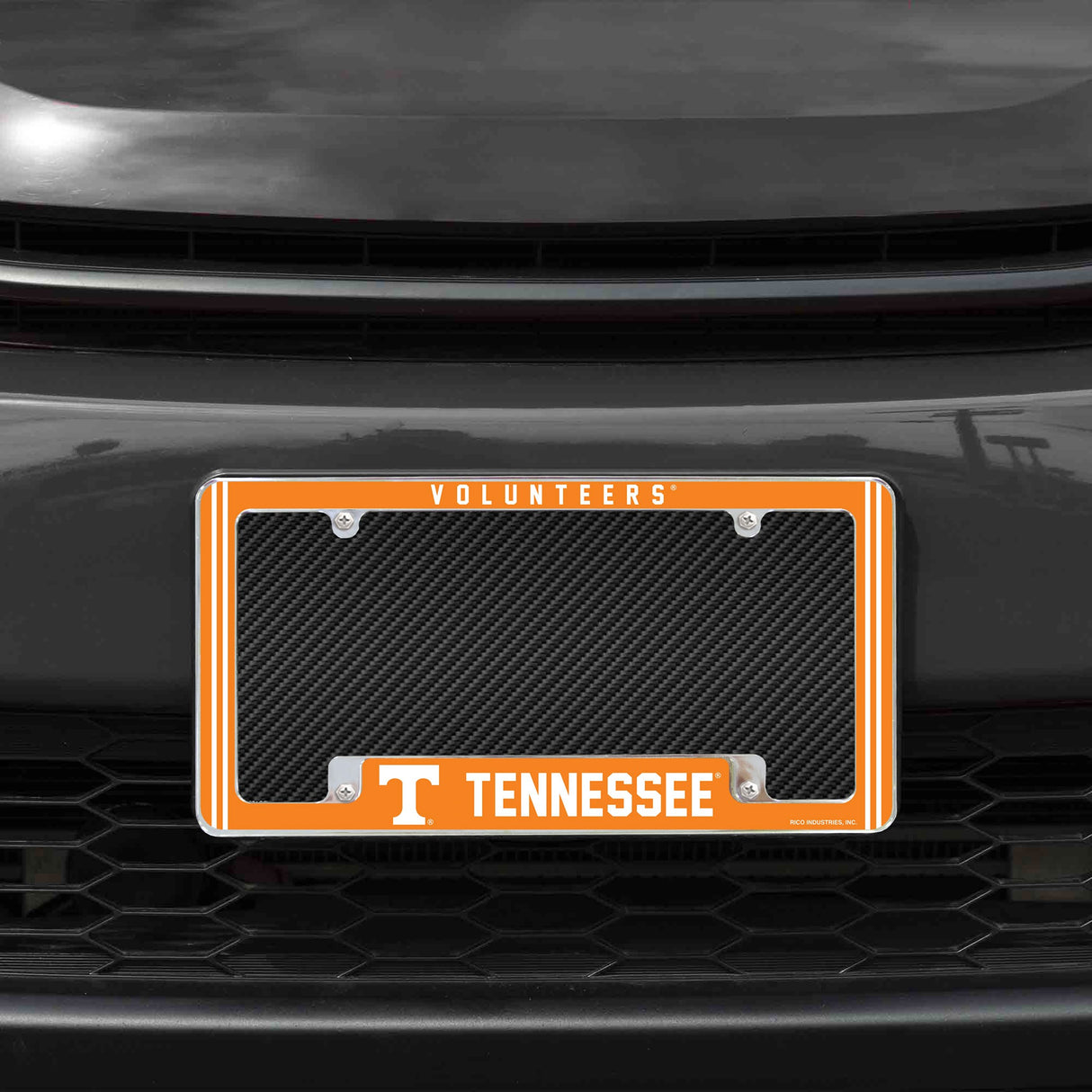 Rico Industries NCAA Tennessee Volunteers Classic 12" x 6" Chrome License Plate Frame-1