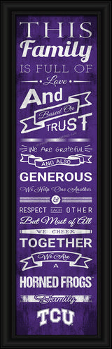 Prints Charming TCU Horned Frogs Family Cheer Print 8x24 Fan Gear NCAA TCU Horned Frogs