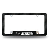 Rico Industries NHL Hockey Washington Capitals Black 12" x 6" Chrome License Plate Frame