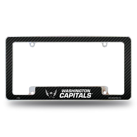 Rico Industries NHL Hockey Washington Capitals Black 12" x 6" Chrome License Plate Frame