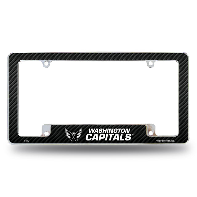 Rico Industries NHL Hockey Washington Capitals Black 12" x 6" Chrome License Plate Frame