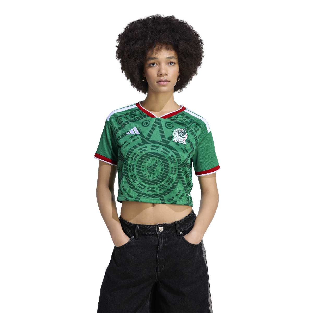 adidas Women's Mexico 26 Home Cropped Jersey-1
