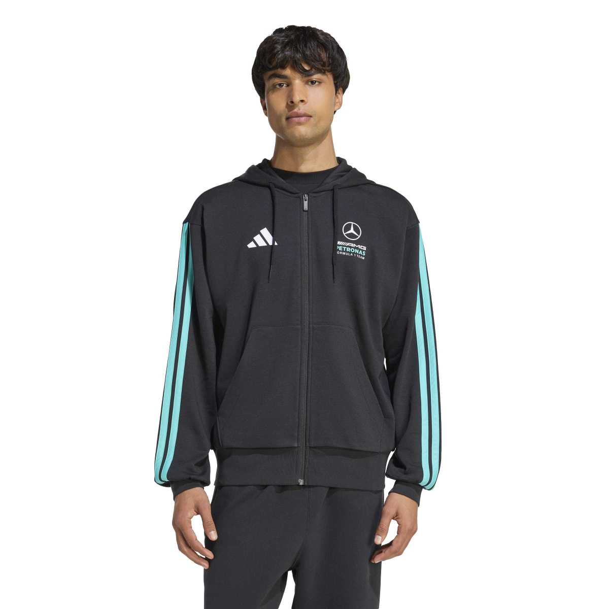 adidas Men's Mercedes - AMG Petronas Formula 1 Team DNA Full Zip Hoodie-2