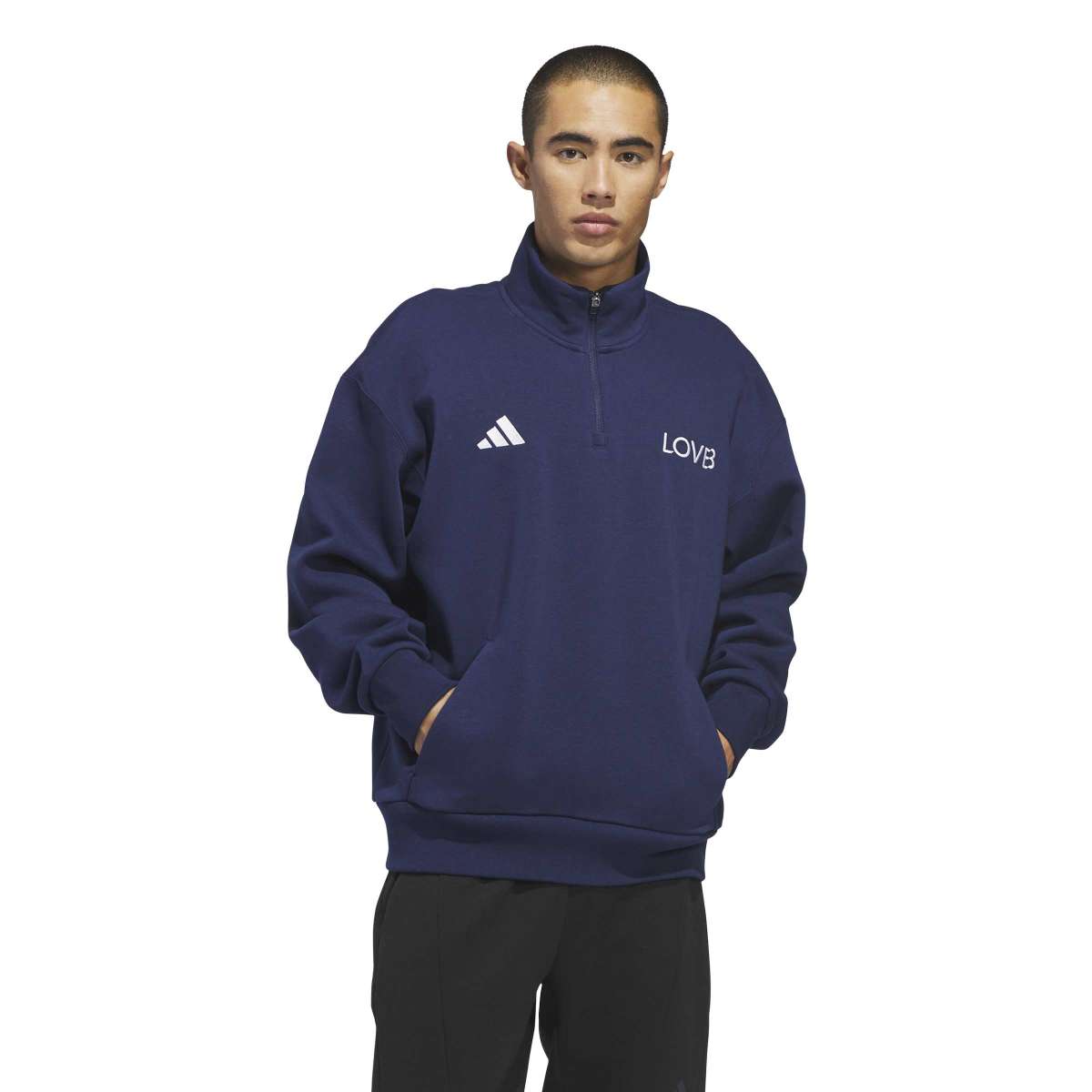 adidas Unisex LOVB Fleece Volleyball Quarter-Zip-1
