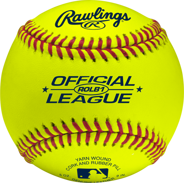 Rawlings ROLB1Y Yellow Official League Competition Grade Baseballs - 1 Dozen