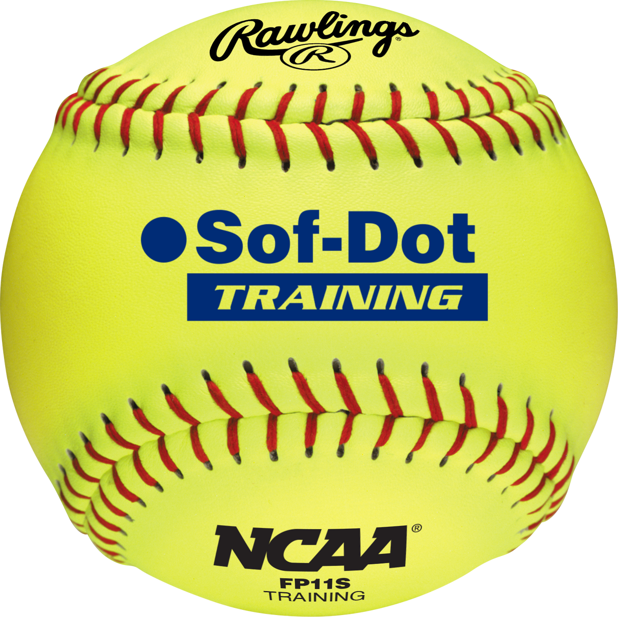 Rawlings FP11S 11" NCAA Soft Poly-Core Training Fastpitch Softballs - 1 Dozen