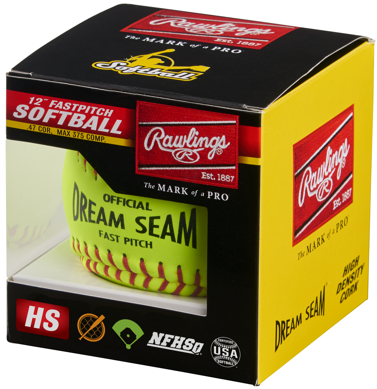 Rawlings Worth ASA Nfhs Official 12 Inch Dream Seam High Density Cork Core Leather Softballs (indivually Boxed)-2