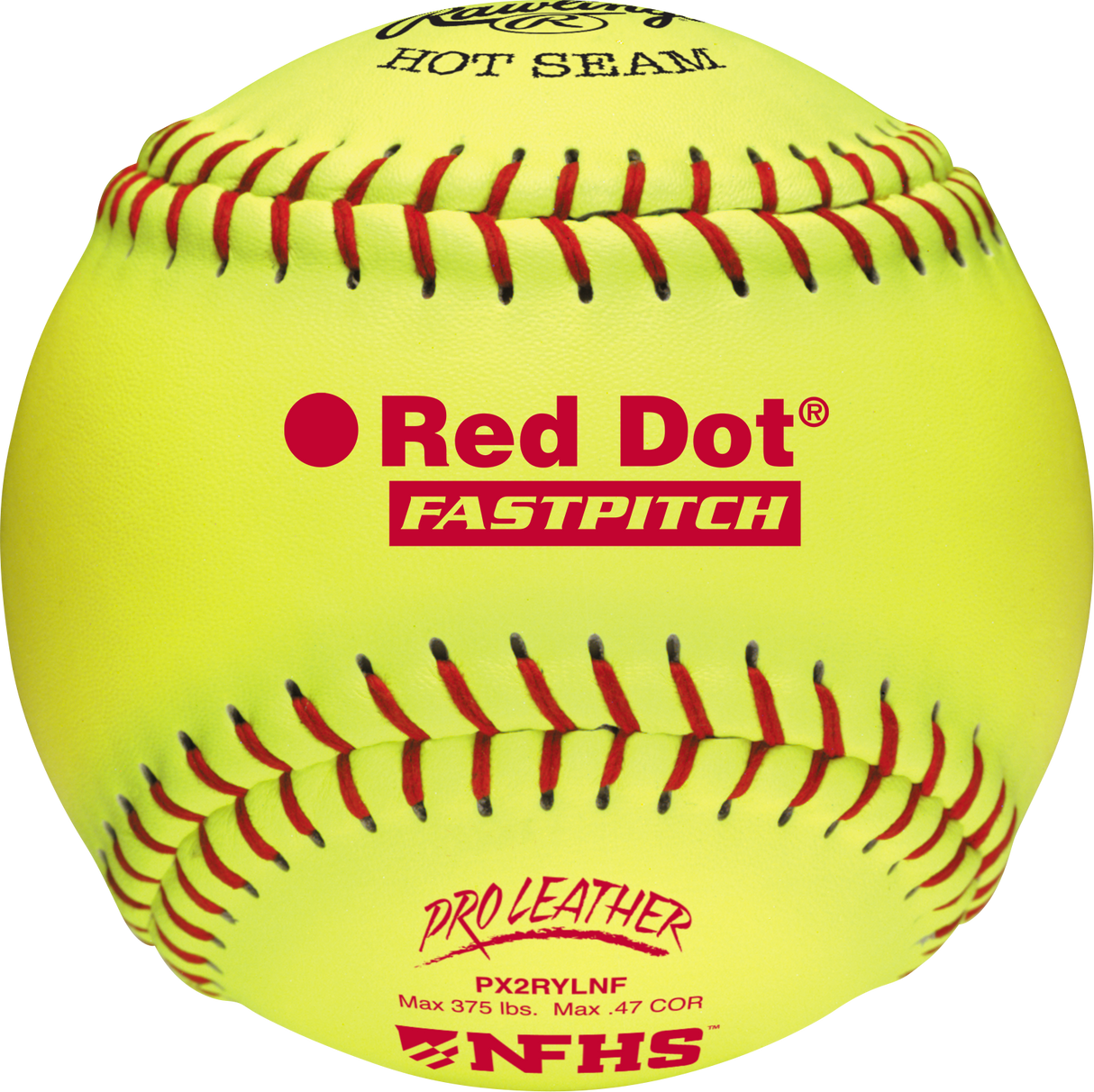 Rawlings 12-inch Pro Leather Red Dot Nfhs Fastpitch Softball