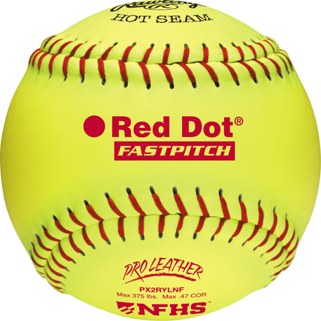 Rawlings 12-inch Pro Leather Red Dot Nfhs Fastpitch Softball