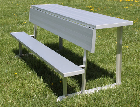 Gared Portable Spectator Bench with Shelf Sports Field Equipment All