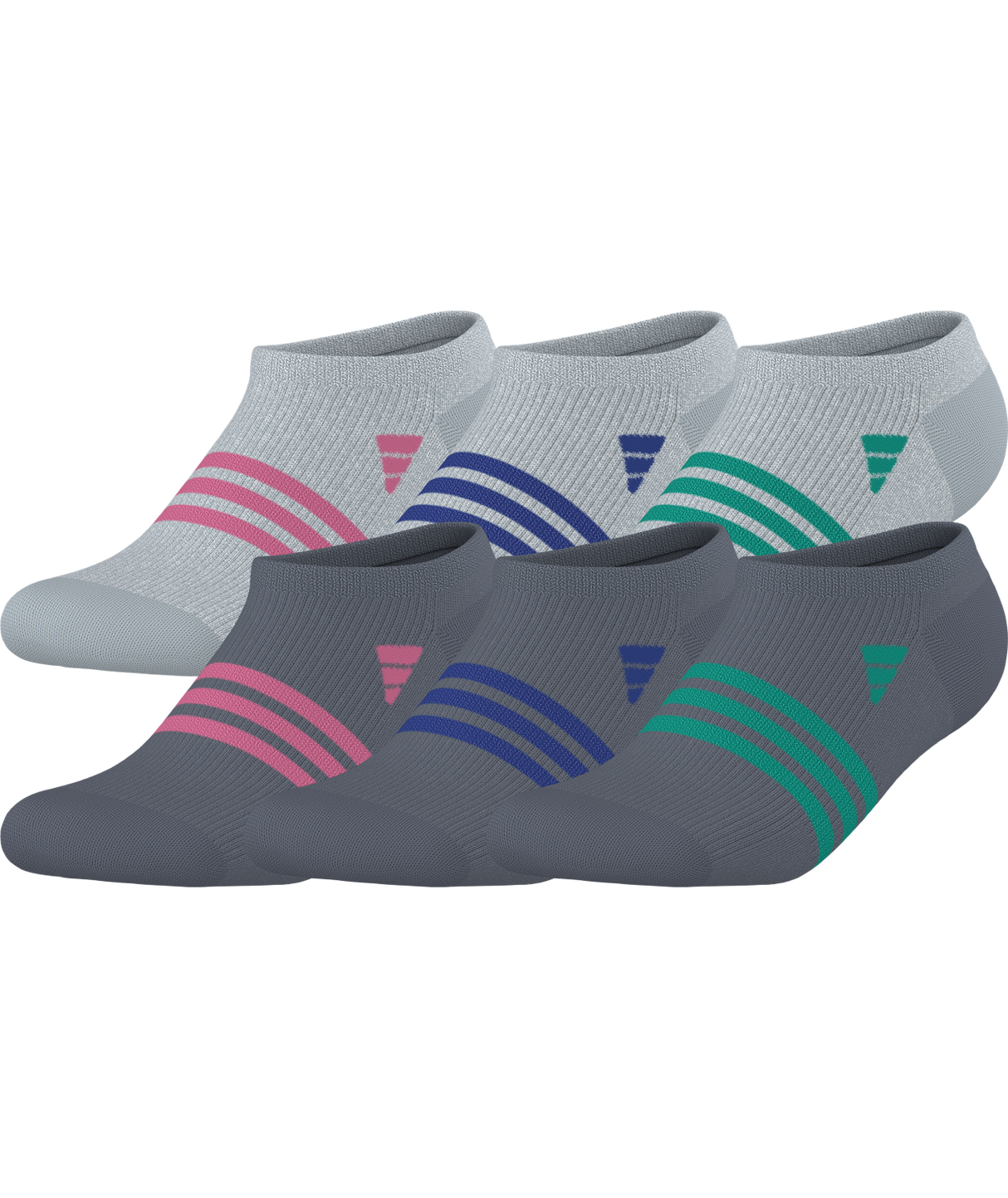 adidas Girls' Superlite 3.0 6-Pack No Show-1