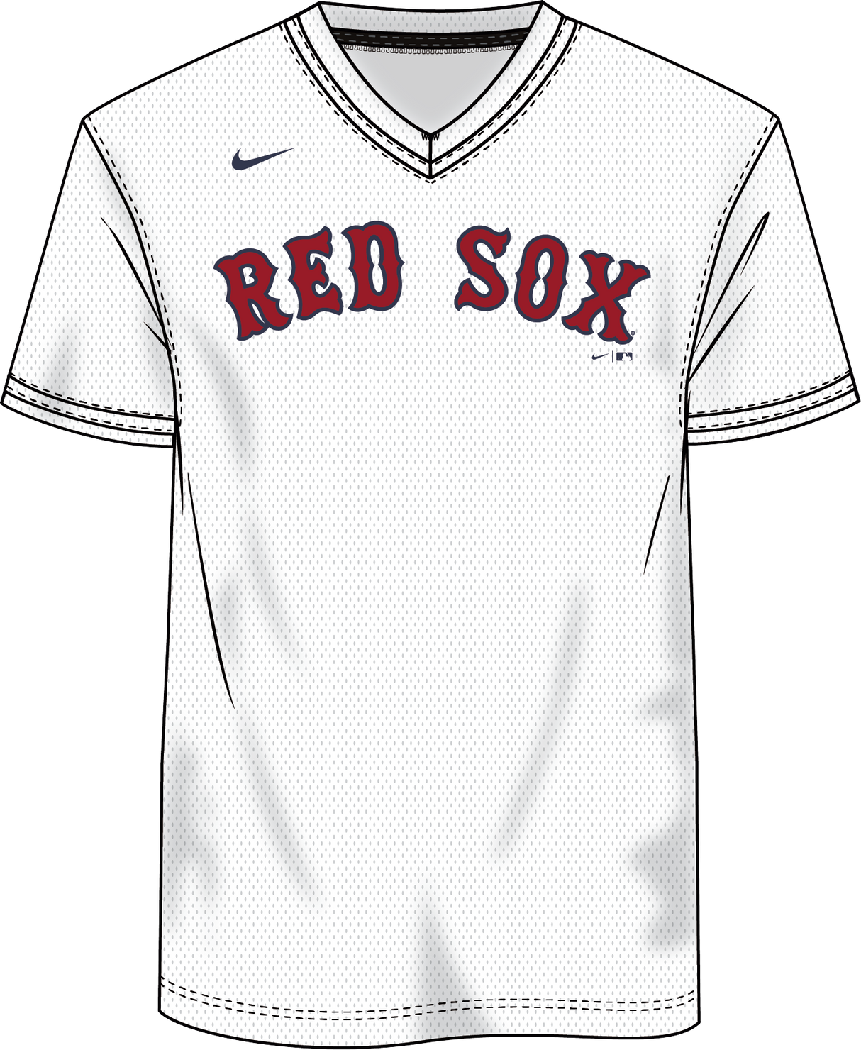 Nike Boston Red Sox Youth Institutional V-Neck Short Sleeve Synthetic Jersey