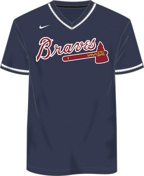 Nike Atlanta Braves Men's Institutional V-Neck Short Sleeve Synthetic Jersey