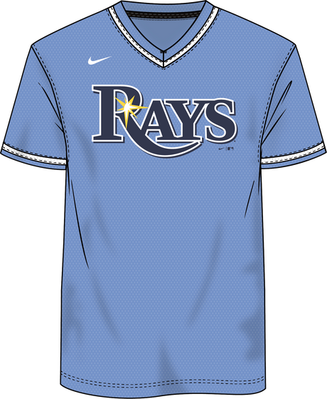Nike Tampa Bay Rays Men's Institutional V-Neck Short Sleeve Synthetic Jersey