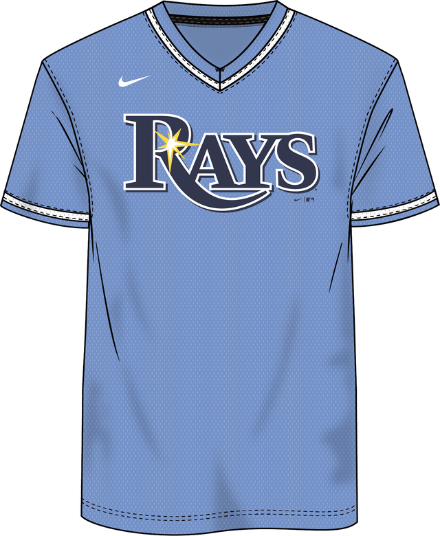 Nike Tampa Bay Rays Men's Institutional V-Neck Short Sleeve Synthetic Jersey