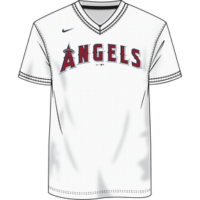 Nike Los Angeles Angels Men's Institutional V-Neck Short Sleeve Synthetic Jersey
