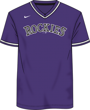 Nike Colorado Rockies Men's Institutional V-Neck Short Sleeve Synthetic Jersey