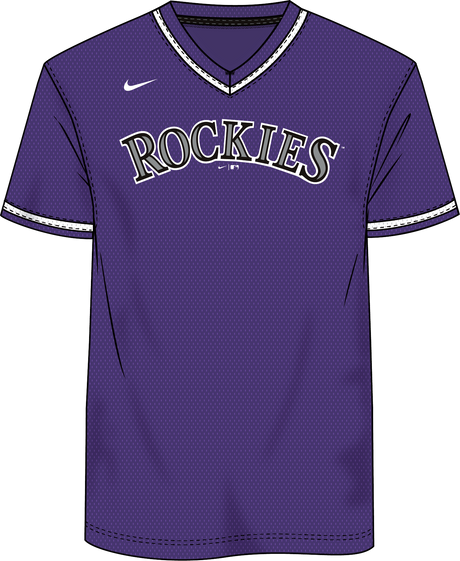 Nike Colorado Rockies Men's Institutional V-Neck Short Sleeve Synthetic Jersey