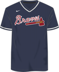 Nike Atlanta Braves Youth Institutional V-Neck Short Sleeve T-Shirt