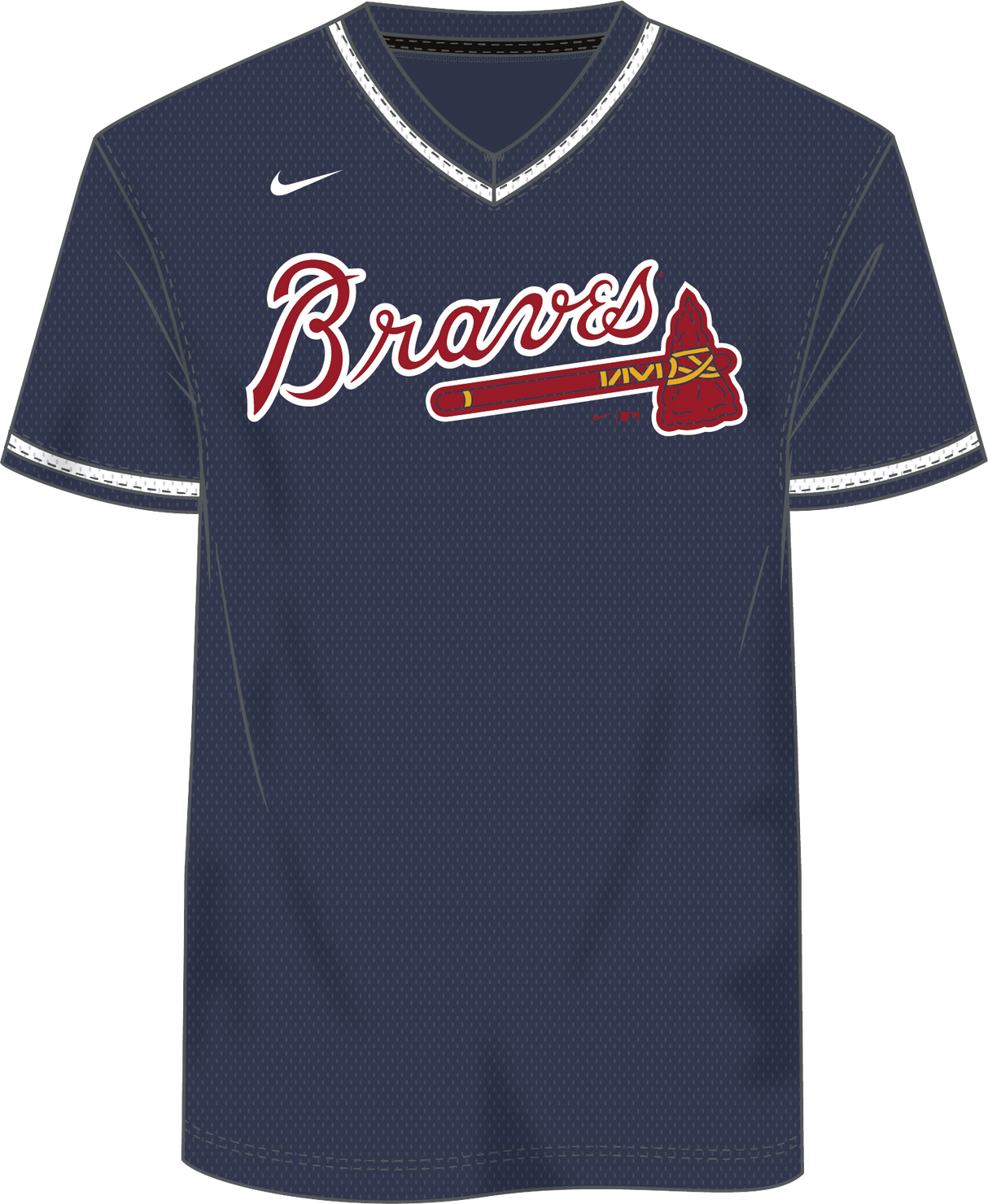 Nike Atlanta Braves Youth Institutional V-Neck Short Sleeve T-Shirt