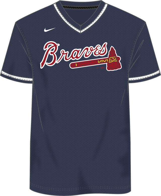 Nike Atlanta Braves Youth Institutional V-Neck Short Sleeve T-Shirt