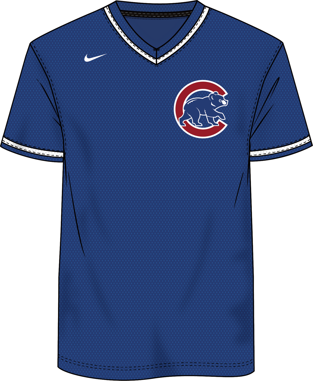 Nike Chicago Cubs Youth Institutional V-Neck Short Sleeve Synthetic Jersey