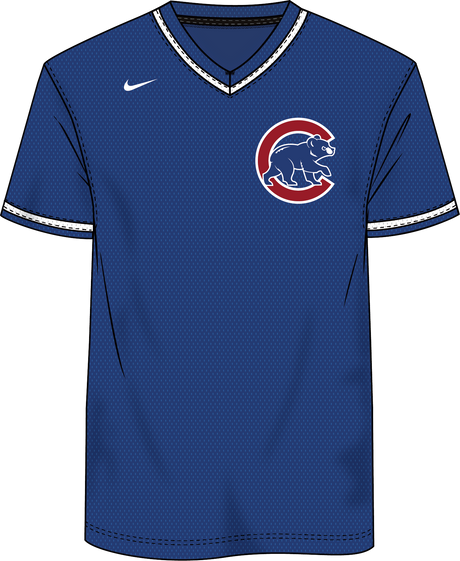 Nike Chicago Cubs Youth Institutional V-Neck Short Sleeve Synthetic Jersey