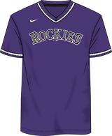Nike Colorado Rockies Youth Institutional V-Neck Short Sleeve Synthetic Jersey