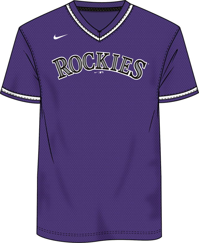 Nike Colorado Rockies Youth Institutional V-Neck Short Sleeve Synthetic Jersey