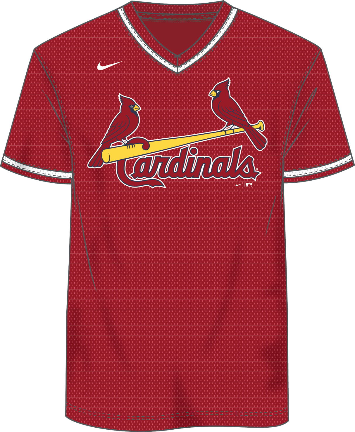 Nike St. Louis Cardinals Men's Institutional V-Neck Short Sleeve Synthetic Jersey