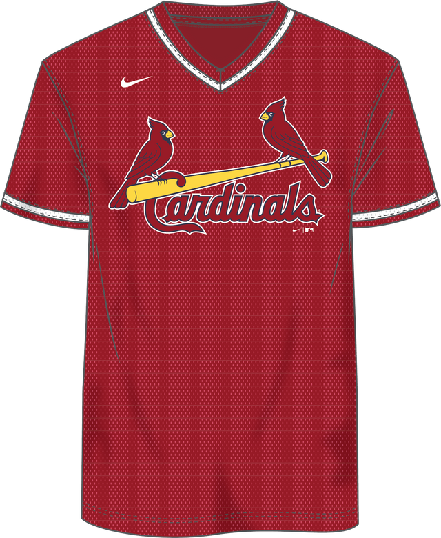 Nike St. Louis Cardinals Men's Institutional V-Neck Short Sleeve Synthetic Jersey
