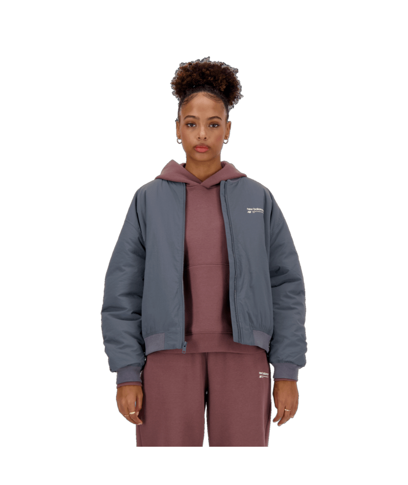 New Balance Women's Linear Heritage Woven Bomber Jacket-1