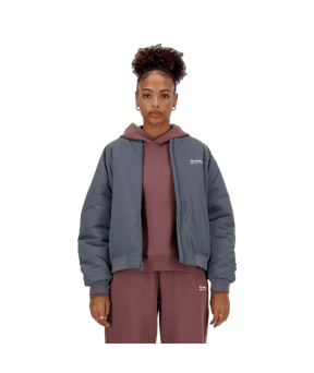 New Balance Women's Linear Heritage Woven Bomber Jacket-1