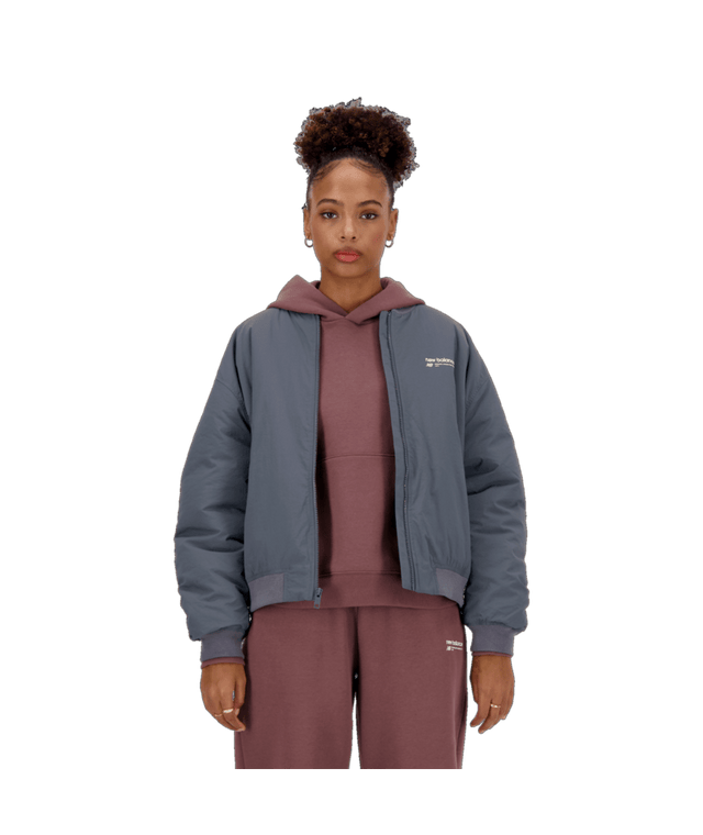New Balance Women's Linear Heritage Woven Bomber Jacket-1