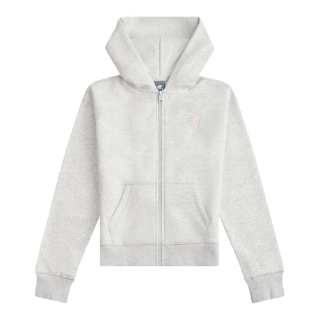 New Balance Youth Brush Back Small Logo Full Zip Hoodie-1