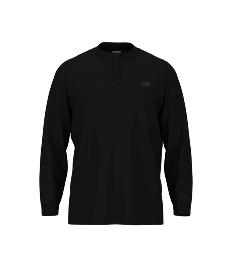 New Balance Men's Numeric Waffle Knit Long Sleeve Henley-1