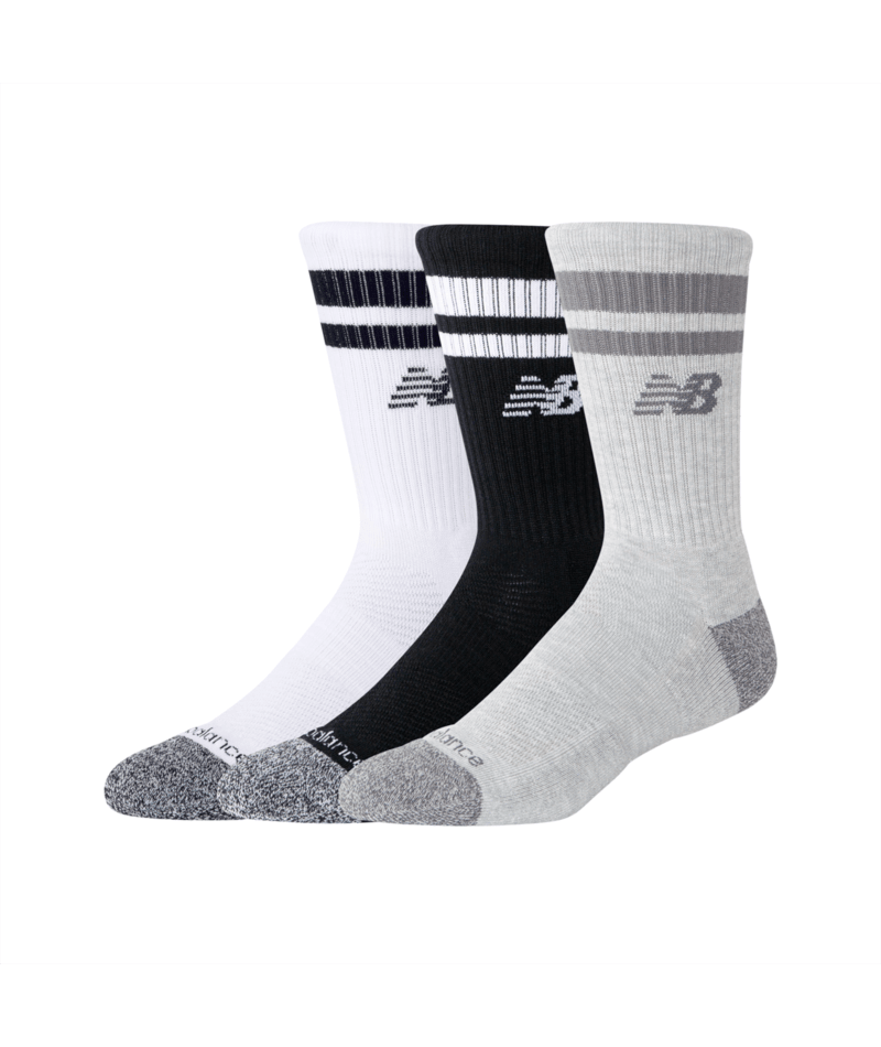 New Balance Active Lifestyle Striped Crew Socks 3 Pack-1