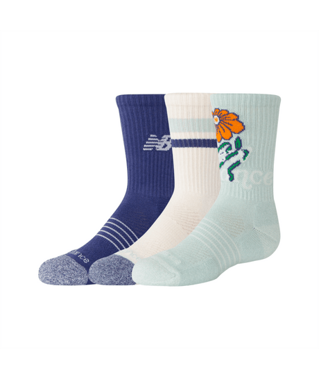 New Balance Youth Active Graphic Crew Socks 3 Pack-1