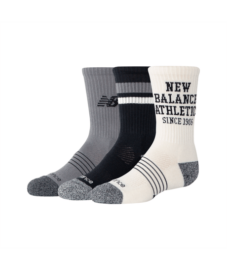 New Balance Youth Active Graphic Crew Socks 3 Pack-1