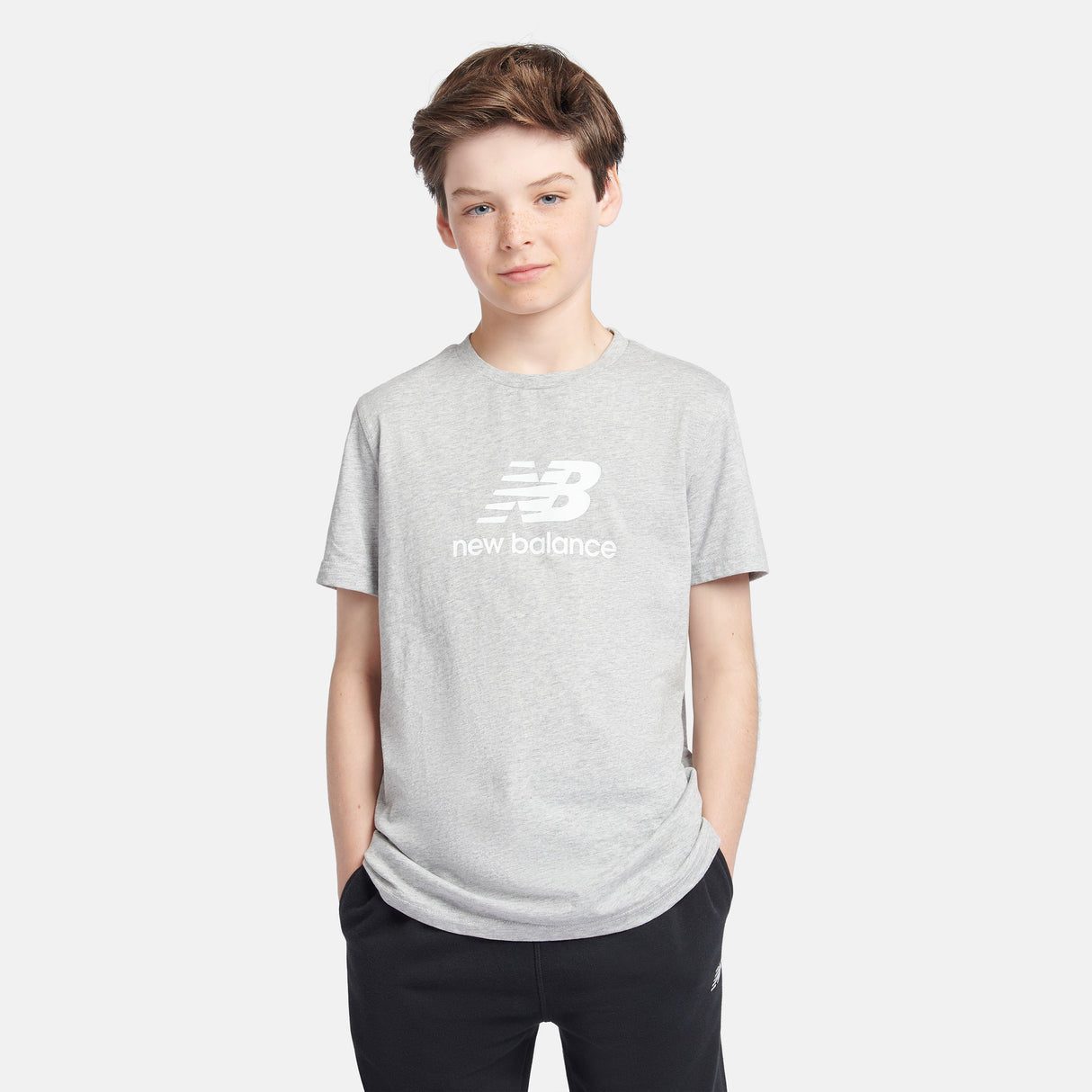 New Balance Youth Jersey Stacked Logo Tee-1