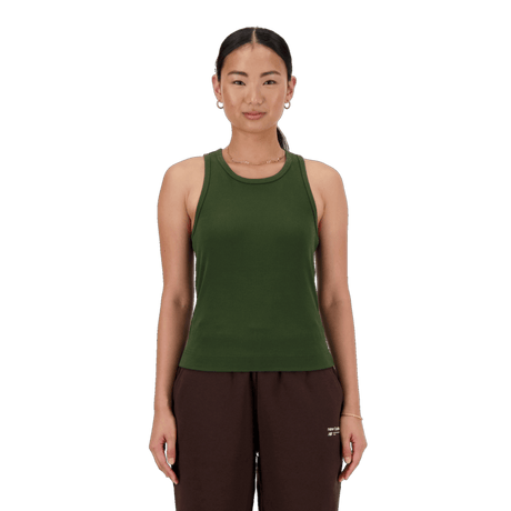 New Balance Women's Linear Heritage Rib Knit Racer Tank-1