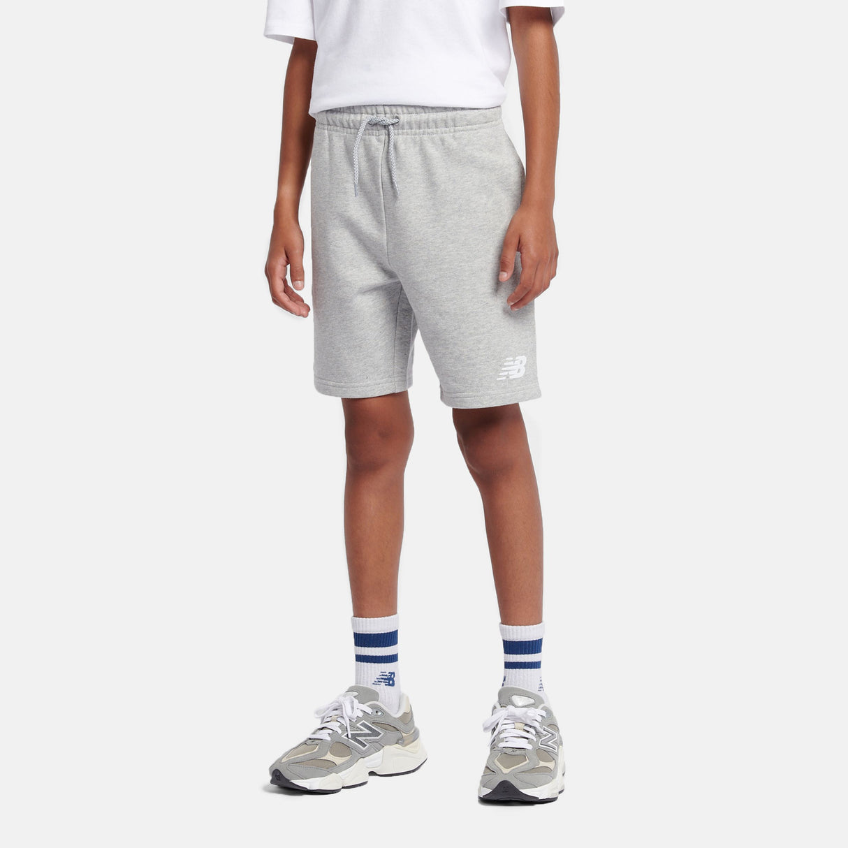 New Balance Youth French Terry Stacked Logo Short-1