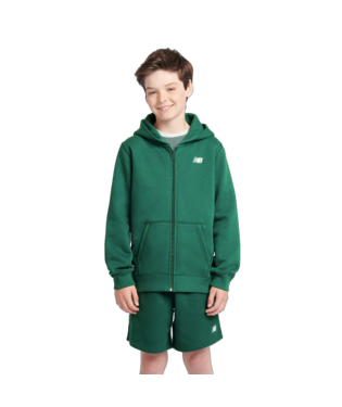 New Balance Youth Brush Back Small Logo Full Zip Hoodie