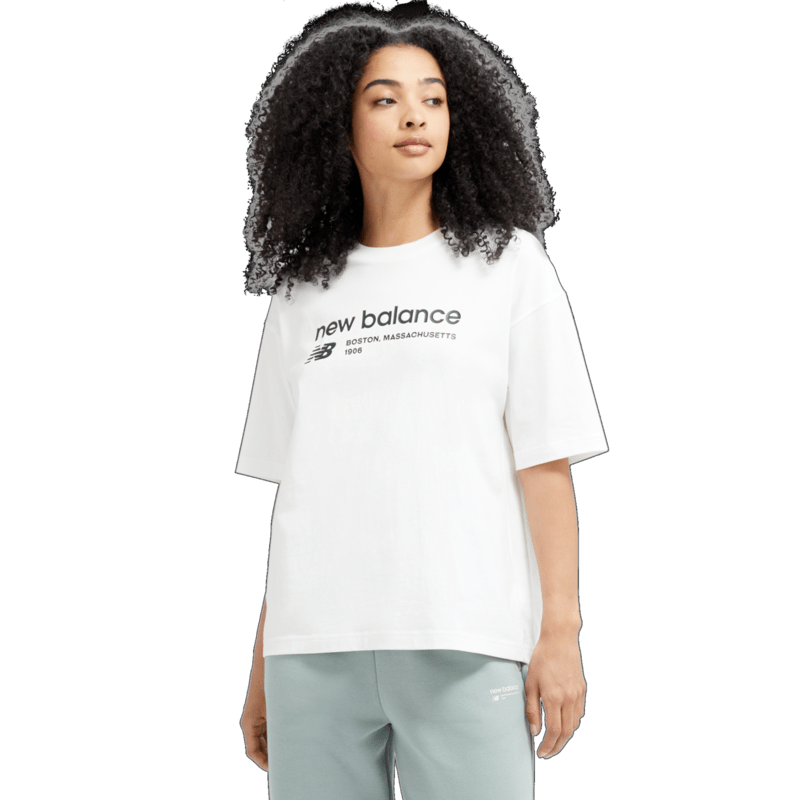 New Balance Women's Linear Heritage Jersey Oversized T-Shirt-1
