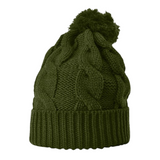 Richardson 141 Chunk Twist Knit Beanie with Cuff & Pom Hat Unisex Accessories Hats & Caps